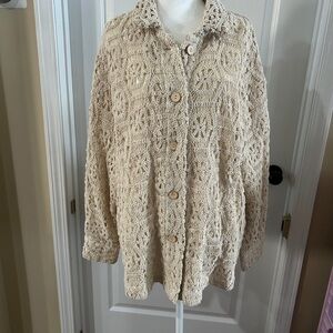 Crochet Button-Up Cardigan